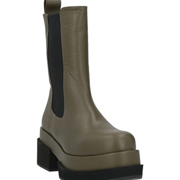 Neiman Marcus NWT Paloma Barcelo military green Chelsea Platform HOT Day Evining - Picture 2 of 11